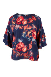 Product shot of the No Love Today Top in colour Moody (Black), from the front