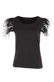 Product shot of the Enchanted Top in colour Black (Black), from the front
