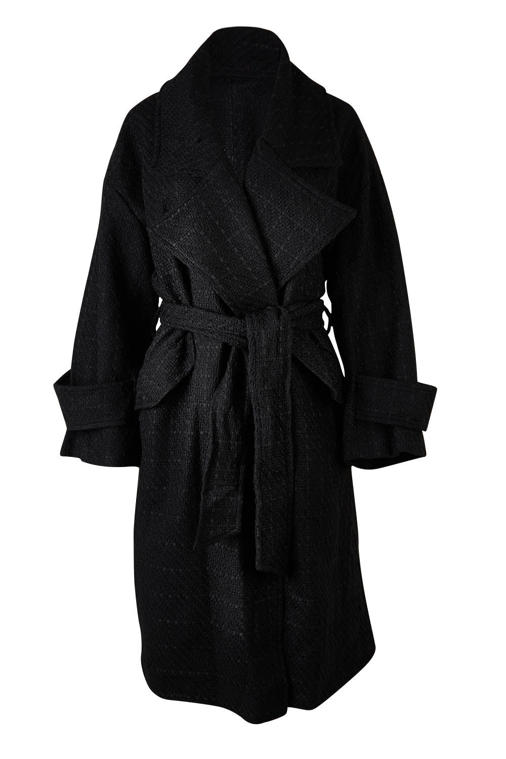 Product shot of the Forever Oversized Coat in colour Black (Black), from the front