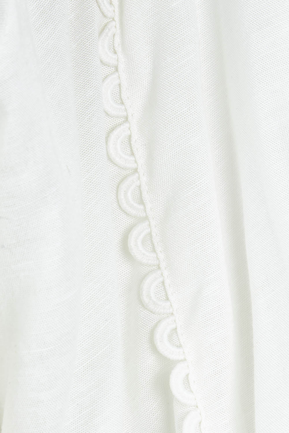 Product shot of the Berry Kiss Linen Tencel Blend Blouse in colour Ivory (White), detail