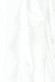 Product shot of the Just Love Ruffle Blouse in colour White (White), detail