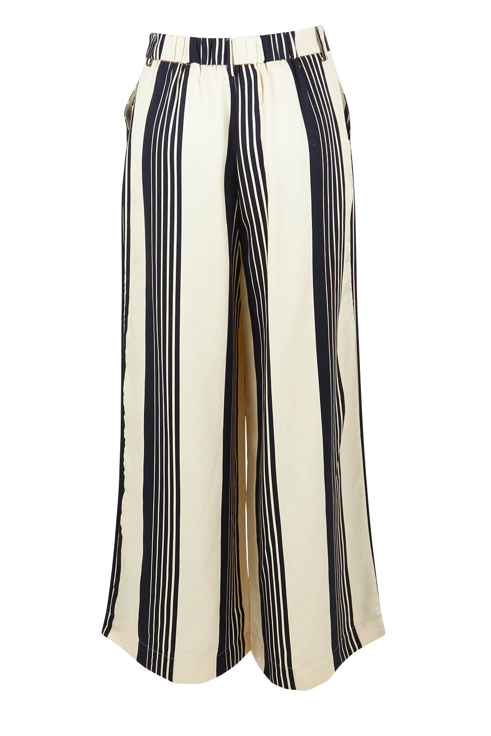Product shot of the Heartstopper Pant in colour Navystripe (Blue), from the back