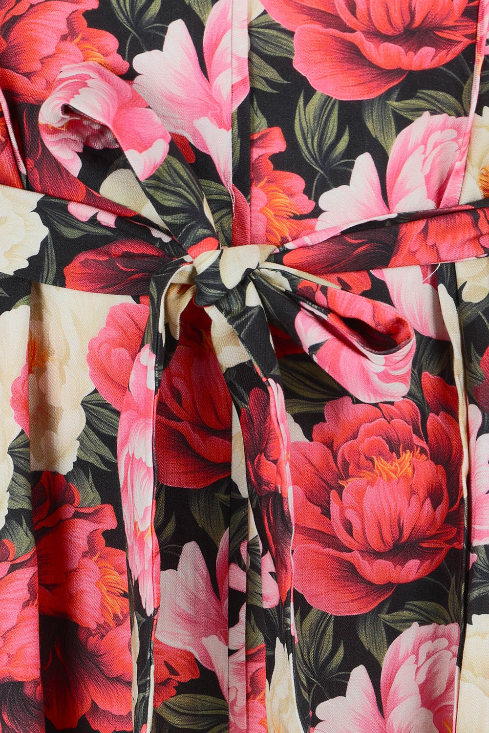 Product shot of the Lyrical Lyocell Midi Dress in colour Oscarflora (Pink), detail