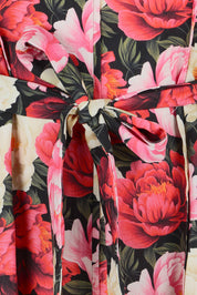 Product shot of the Lyrical Lyocell Midi Dress in colour Oscarflora (Pink), detail