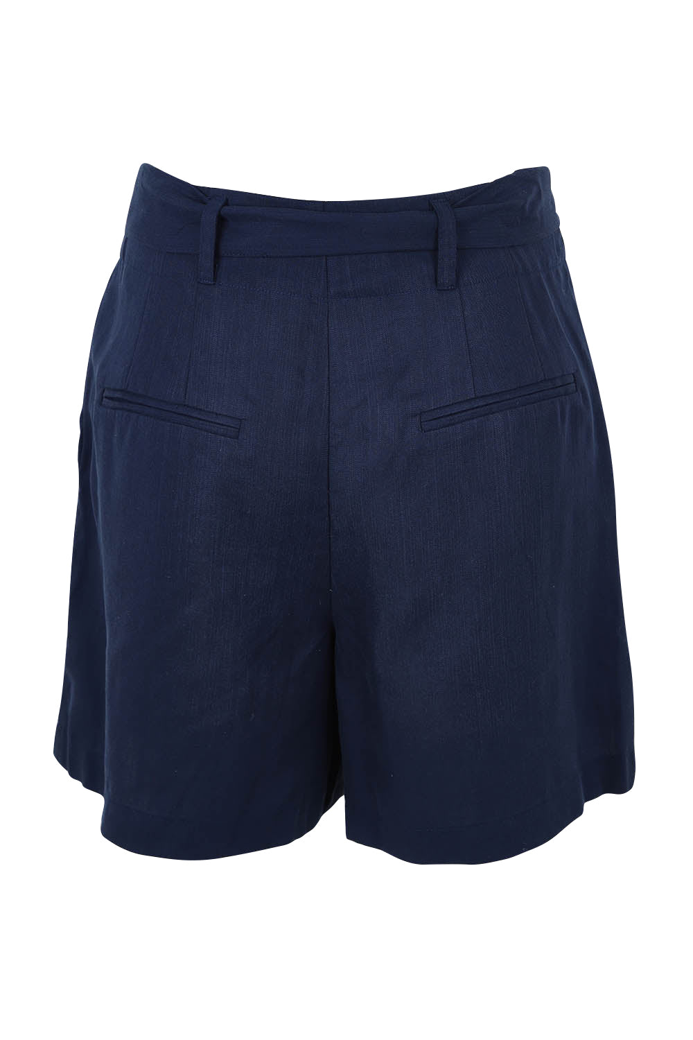 Product shot of the Lyrical Lyocell Blend Short in colour Navy (Blue), from the back