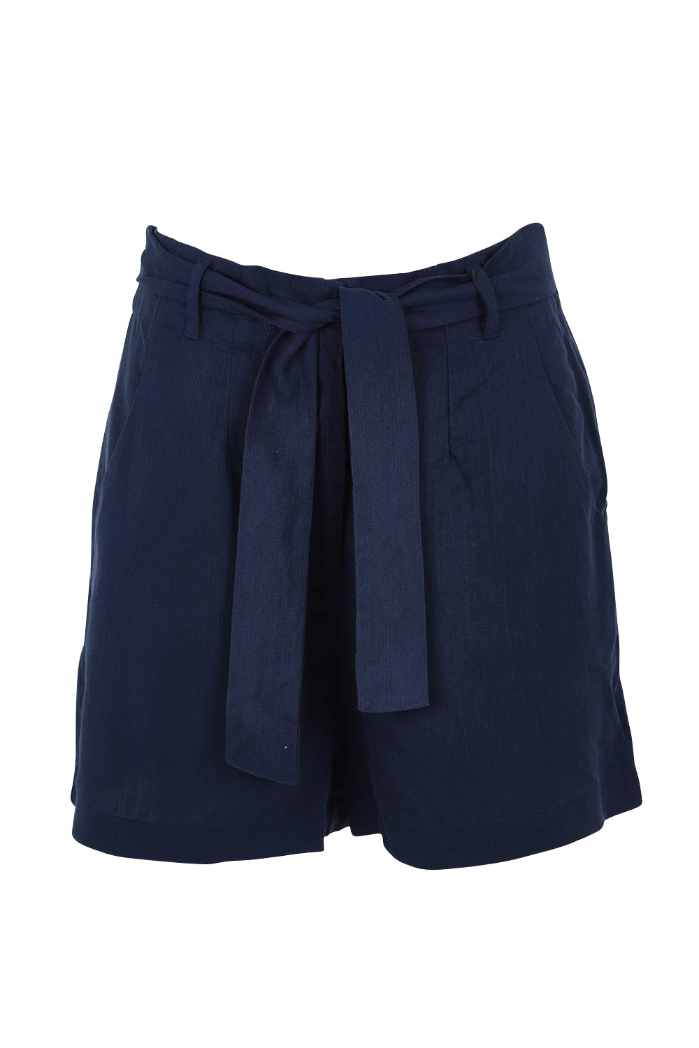Product shot of the Lyrical Lyocell Blend Short in colour Navy (Blue), from the front
