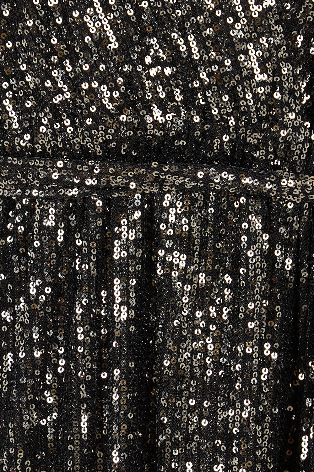 Product shot of the Impression Sequin Dress in colour Gunmetal (Black), detail