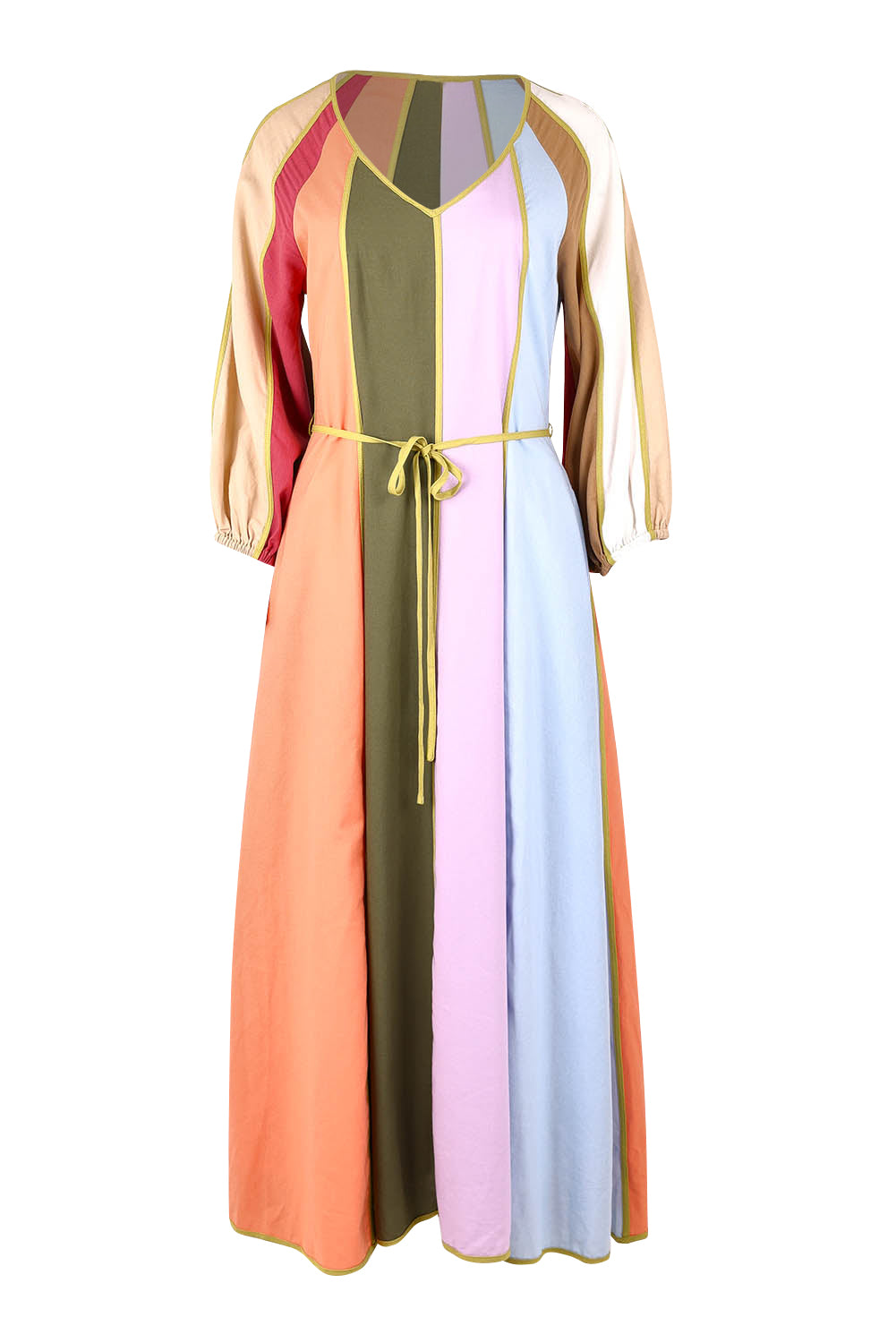 Product shot of the Sun Jewel Linen Blend Dress in colour Multi, from the front