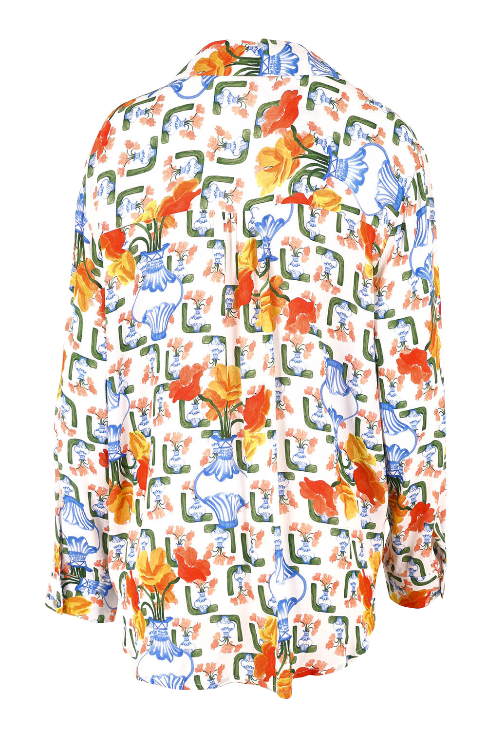 Product shot of the Summer Tide Shirt in colour Vase, from the back