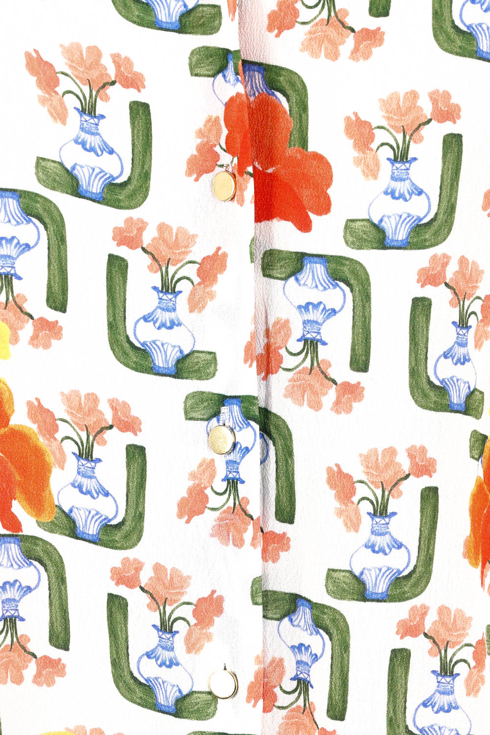 Product shot of the Summer Tide Shirt in colour Vase, detail