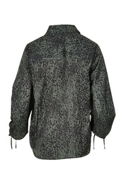 Product shot of the Explorer Shirt in colour Leopard (Green), from the back