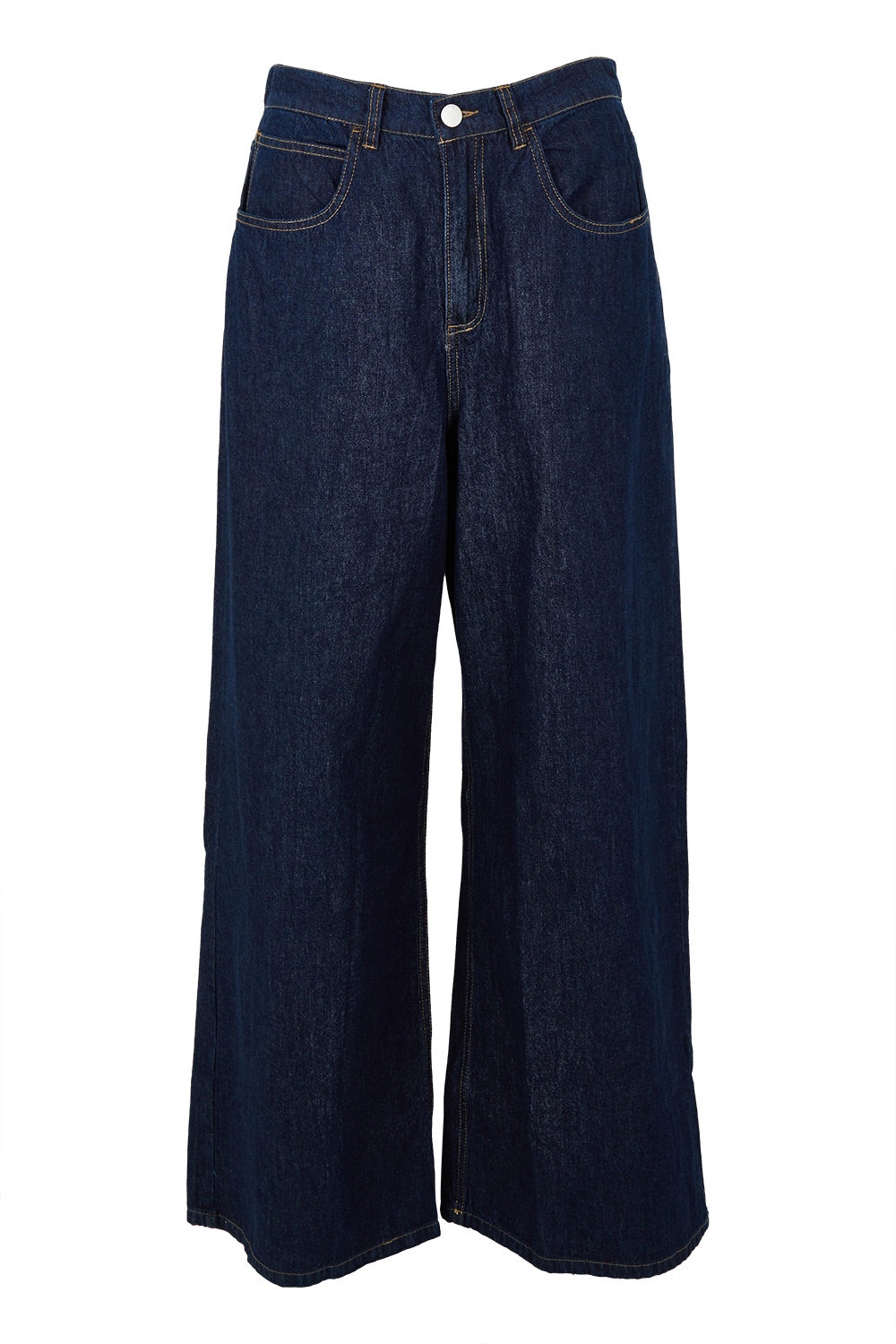 Product shot of the Soaring Denim Jean in colour Indigo (Blue), from the front