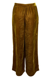 Product shot of the Intricate Velvet Pant in colour Gold, from the back