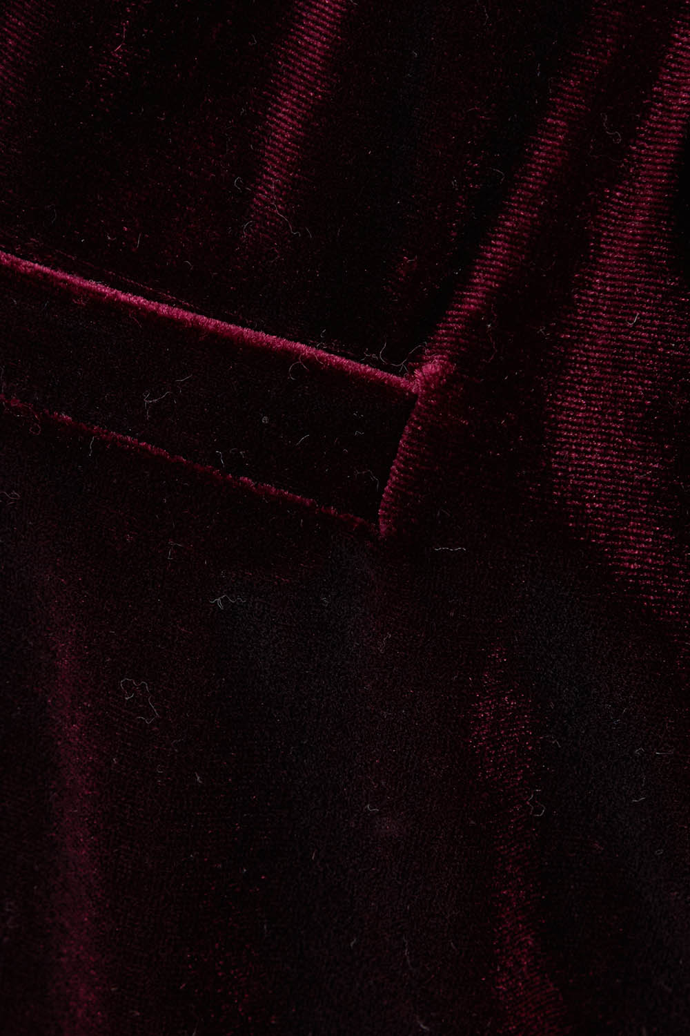 Product shot of the Mustang Sally Velvet Pant in colour Wine (Red), detail