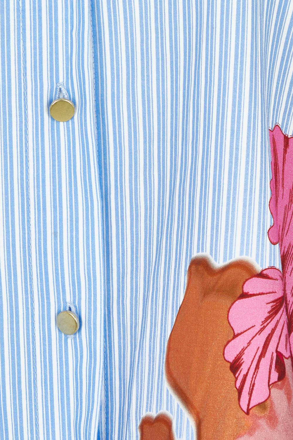 Product shot of the Sweet Jane Cotton Shirt in colour Stripe (Blue), detail