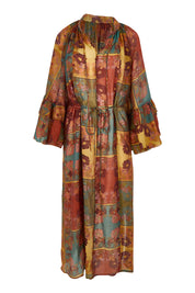 Product shot of the Bohemian Lyocell Dress in colour Floral, from the front