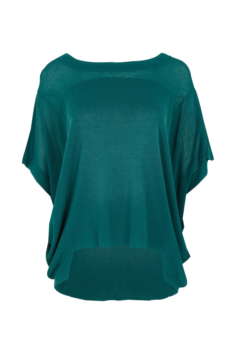 Product shot of the Irises Knit Top in colour Teal (Green), from the front