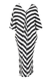 Product shot of the Madeira Dress in colour Liquorice (Black), from the front