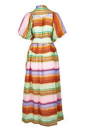 Product shot of the Siesta Lyocell Blend Dress in colour Stripe, from the back