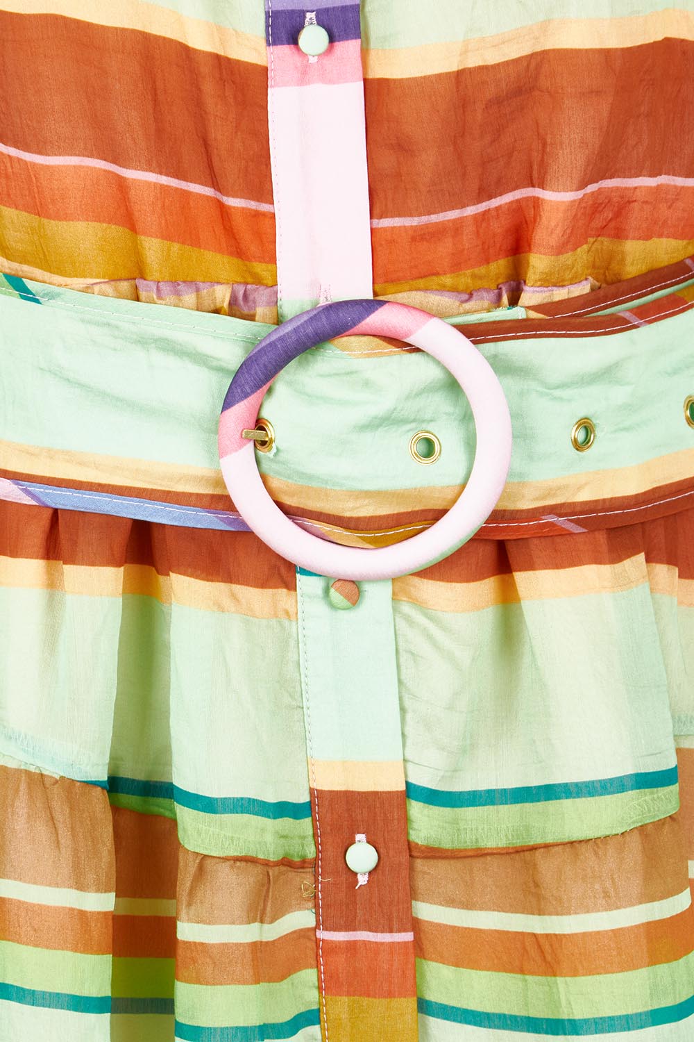 Product shot of the Siesta Lyocell Blend Dress in colour Stripe, detail