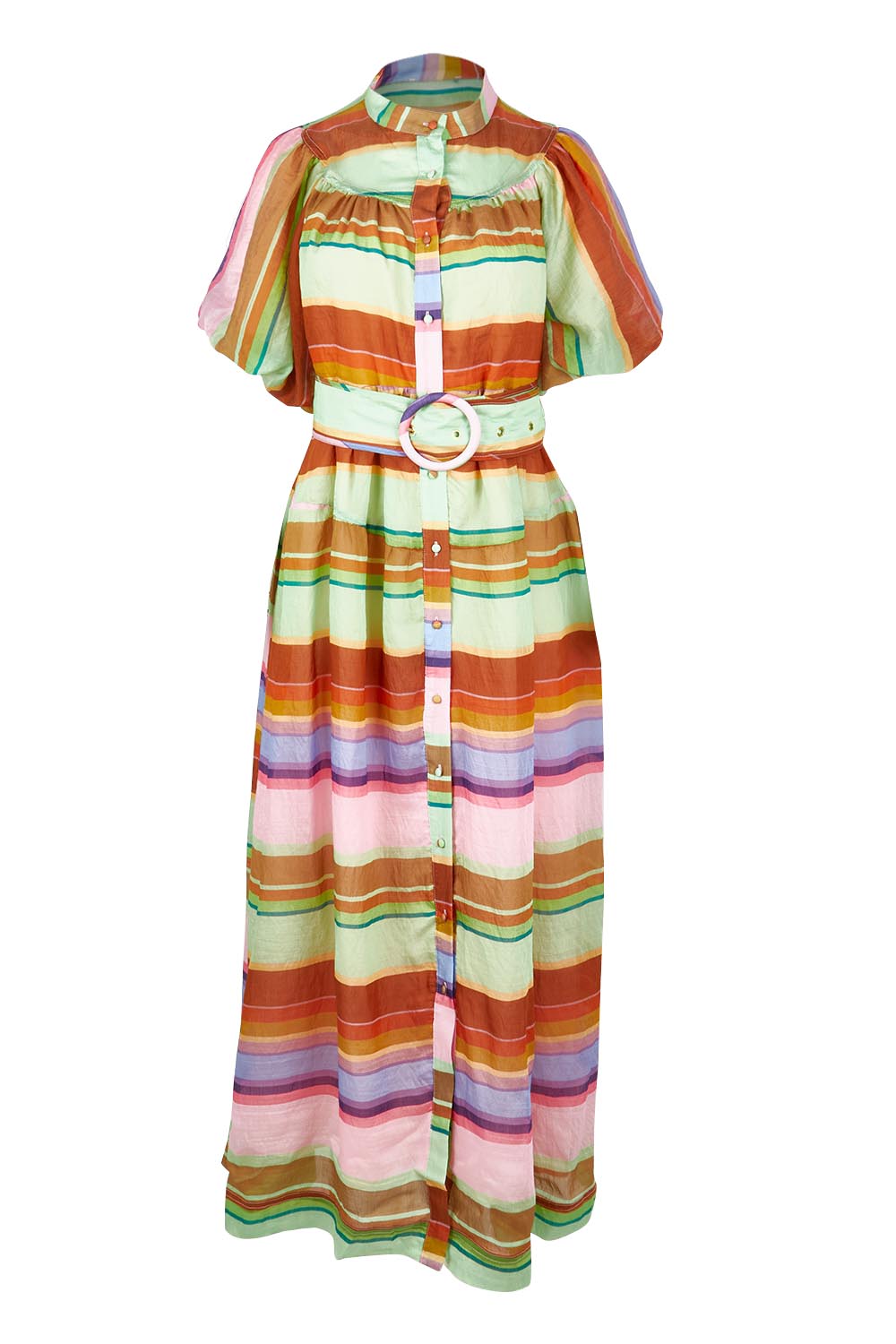 Product shot of the Siesta Lyocell Blend Dress in colour Stripe, from the front