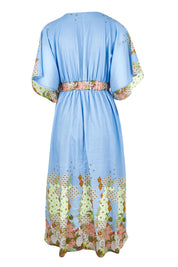 Product shot of the Etro Lyocell Cotton Dress in colour Etro (Blue), from the back