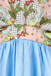 Product shot of the Etro Lyocell Cotton Dress in colour Etro (Blue), detail