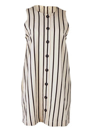 Product shot of the Luna Cotton Blend Dress in colour Creamblack, from the front
