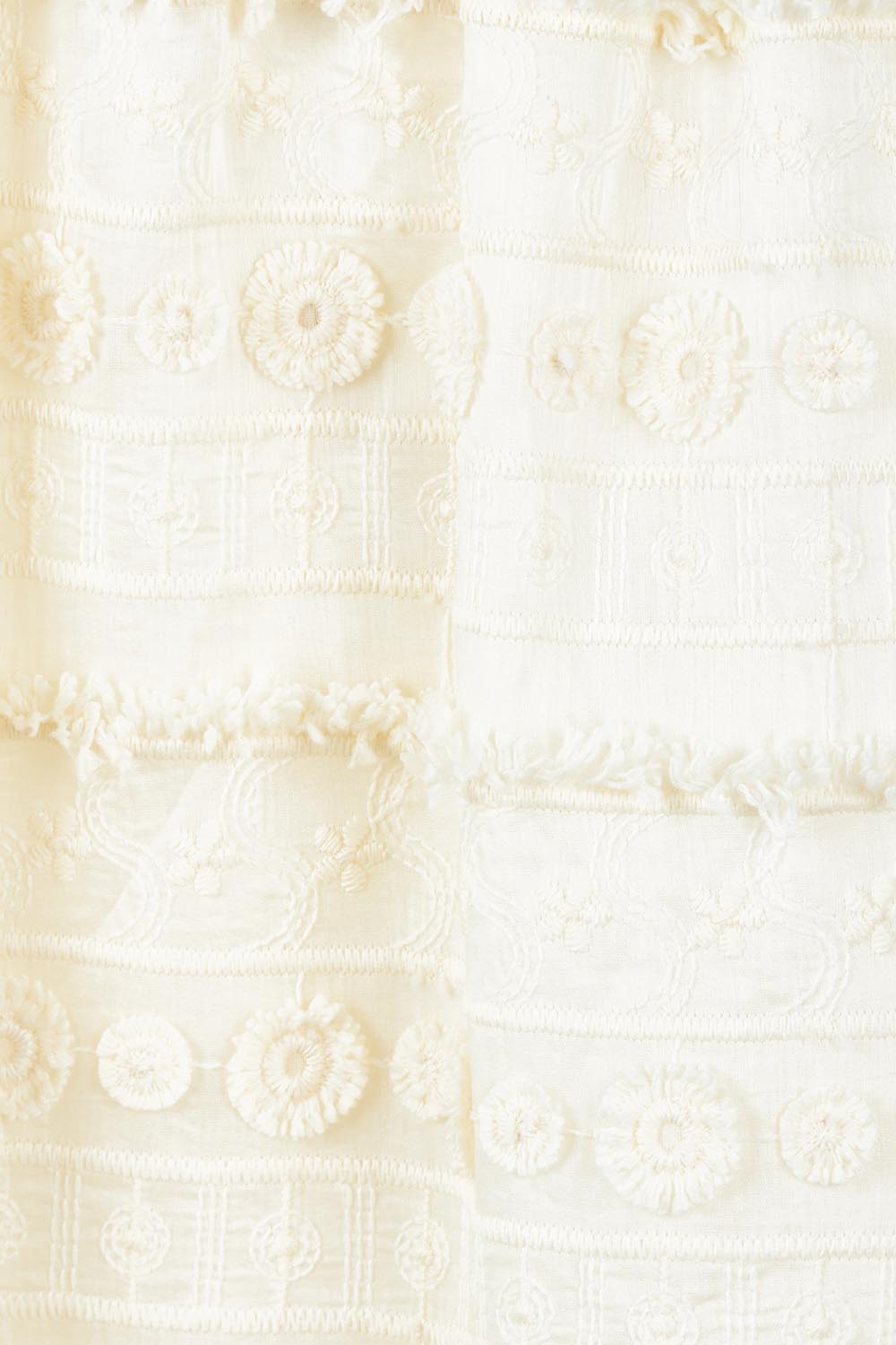 Product shot of the Sierra Lyocell Blend Lace Dress in colour Cream, detail