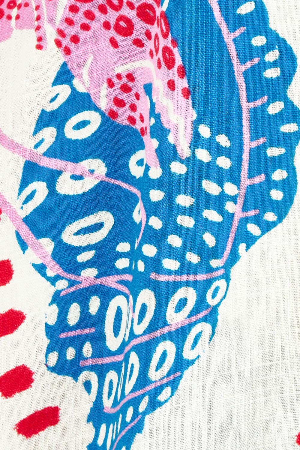 Product shot of the Soleil Wrap Dress in colour Lobster, detail