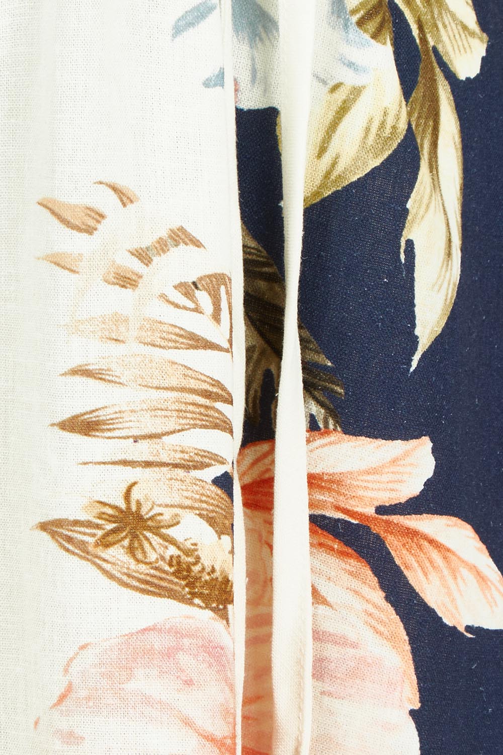 Product shot of the Solara Linen Blend Shirt Dress in colour Navy (Blue), detail