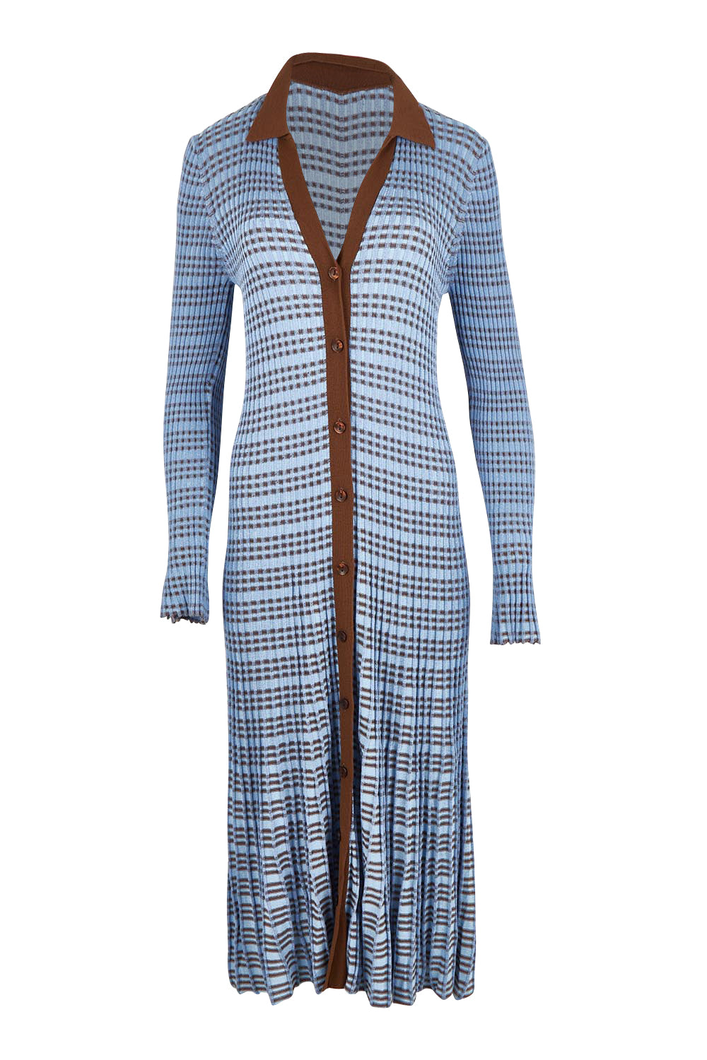 Nesta Check Knit Dress – Blue