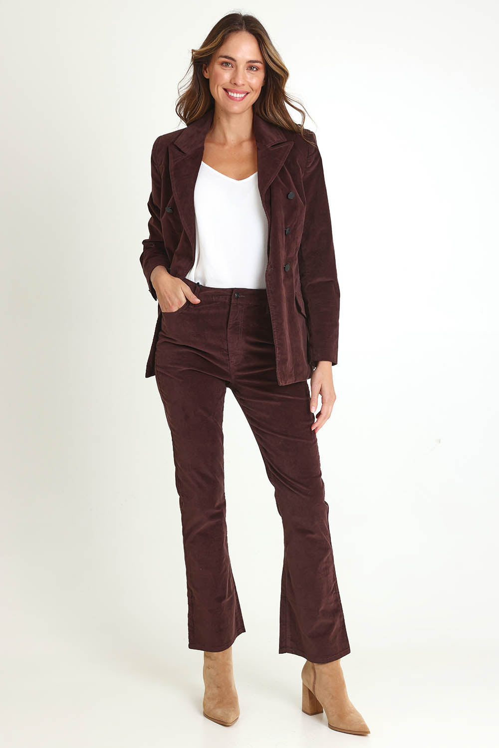 Knox Velvet Jeans – Chocolate