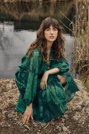 Lynn Tiered Dress – Evergreen