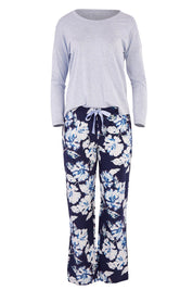 Product shot of the Faith Boxed Pj Set in colour Blue (Blue), from the front