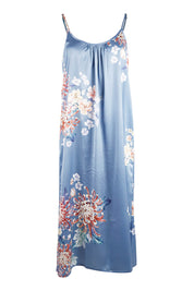 Product shot of the Rianna Mid Chemise in colour Dusk (Blue), from the front