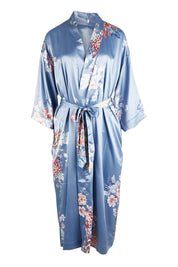 Product shot of the Rianna Mid Kimono Wrap in colour Dusk (Blue), from the front