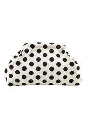 Product shot of the Bondi Spot Clutch - Whiteblack in colour Whiteblack, from the front