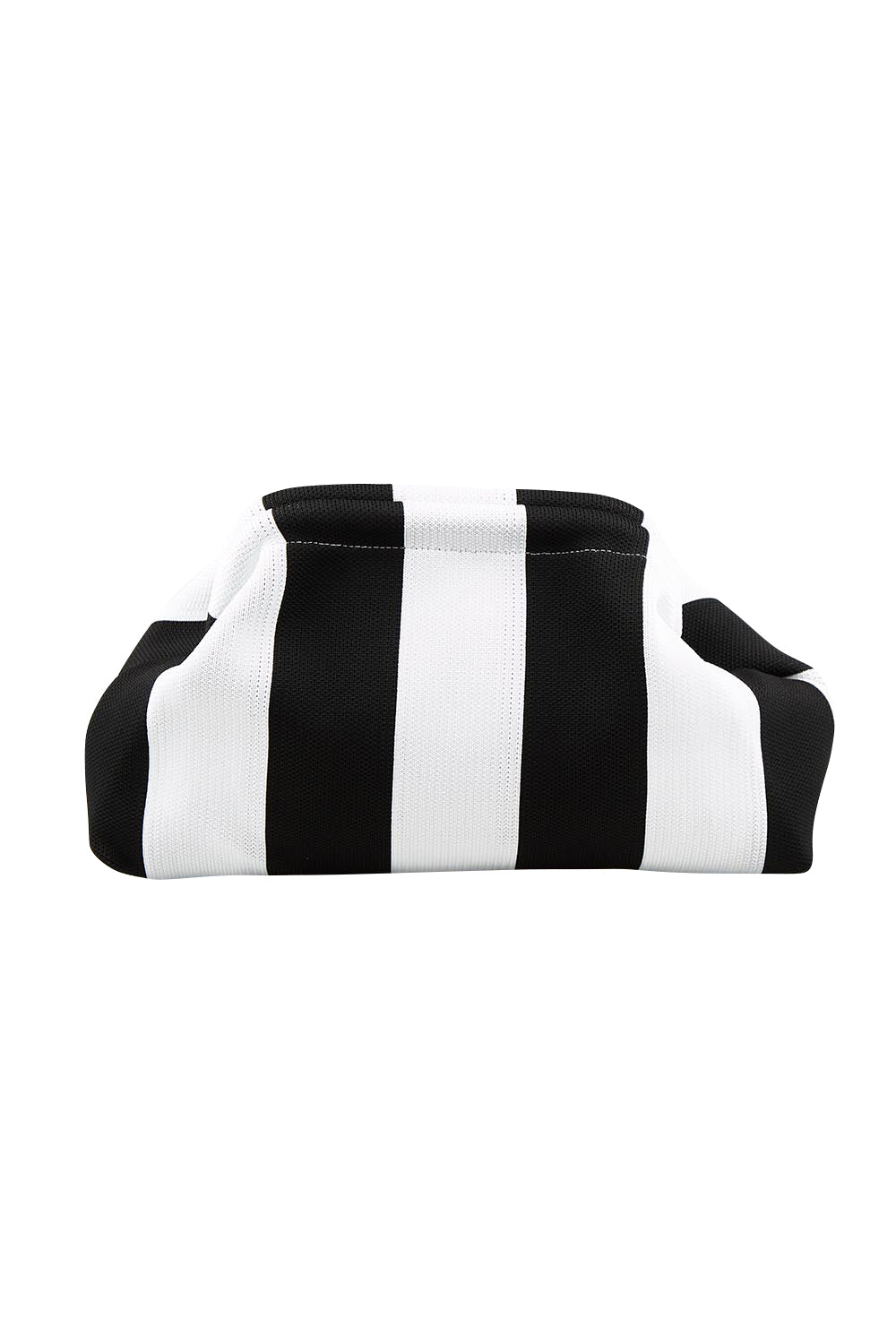 Product shot of the Laguna Stripe Clutch - Blackwhite in colour Blackwhite, from the front