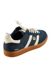 Product shot of the 2001 Parallel Suede Canvas Sneaker in colour Nightsky (Blue), from the back