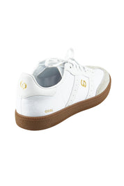 Product shot of the 2001 Parallel Suede Canvas Sneaker in colour White (White), from the back
