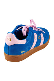 Product shot of the 2001 Parallel Suede Sneaker in colour Cobaltpink (Blue), from the back
