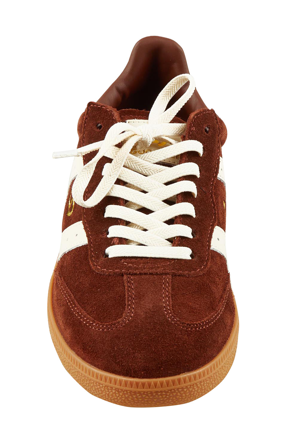 Product shot of the 2001 Parallel Suede Sneaker in colour Coffeeivor, detail