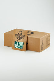 Product shot of the 2001 Parallel Suede Sneaker in colour Greenmint (Green), detail