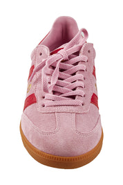 Product shot of the 2001 Parallel Suede Sneaker in colour Pinkred (Pink), detail