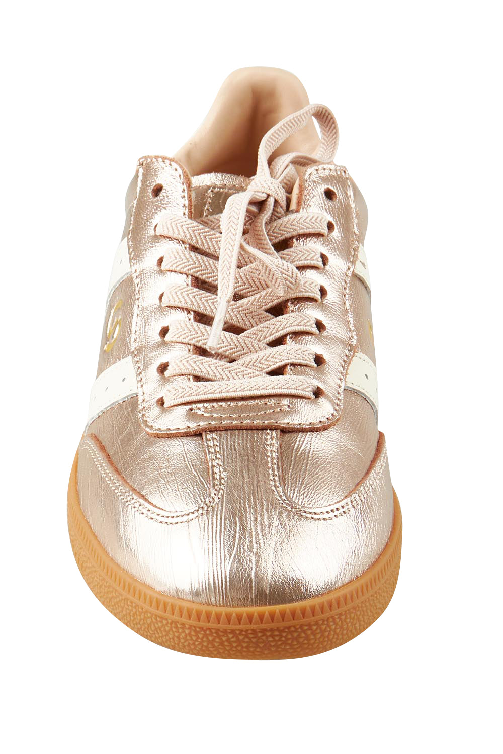 Product shot of the 2001 Parallel Suede Sneaker in colour Rosegold (Metallics), detail