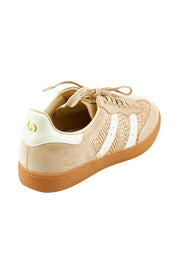 Product shot of the 2001 Parallel Suede Sneaker in colour Sandraff, from the back