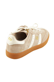 Product shot of the 2001 Parallel Suede Sneaker in colour Troptaupe, from the back