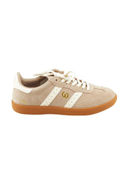 Product shot of the 2001 Parallel Suede Sneaker in colour Troptaupe, from the front