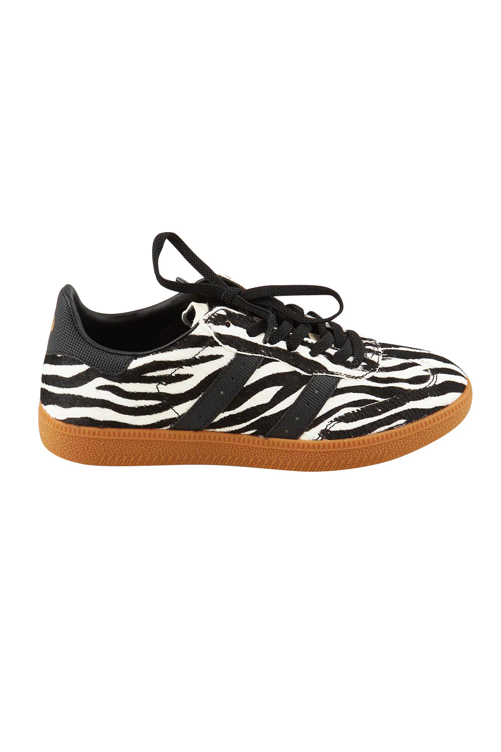 Product shot of the 2001 Parallel Suede Sneaker in colour Zebra (White), from the front